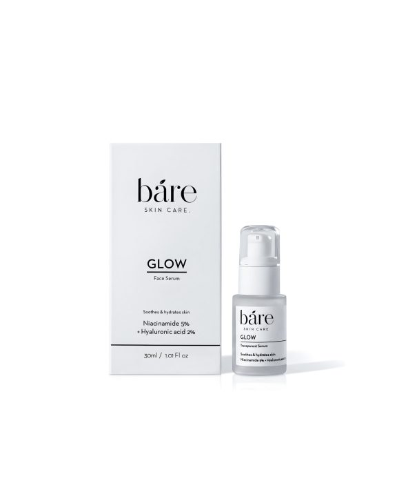 What does it do? Pairing niacinamide and hyaluronic acid together support your skin's hydration from both angles. Also, niacinamide helps boost collagen creation while hyaluronic acid improves flexibility, so joining the two can help improve the presence of wrinkles and fine lines. Ideal For: Dry/Normal, Sensitive & Acne Prone Concerns: Acne Marks, Irritated & Damaged Skin Suitable for: 16+ years of age Key benefits Boosts Hydration – Helps soothe the skin and reduces inflammation. Plumps & Smooths – Strengthens the skin barrier and protects against sun and pollution damage. Balances Sebum – Regulates oil production and minimizes pores. How to Incorporate GLOW Serum into Your Routine Here’s a simple routine you can follow: Cleanser: Start with a gentle cleanser to remove any impurities from your skin and leave your skin feeling wonderfully clean. GLOW Serum: Apply your GLOW serum to slightly damp skin. It will work to repair your skin, reduce redness, and enhance overall texture. Moisturizer: Seal everything in with a hydrating moisturizer to lock in the benefits of both serums. Sunscreen (AM routine): In the morning, always finish your routine with sunscreen to protect your skin from UV damage.