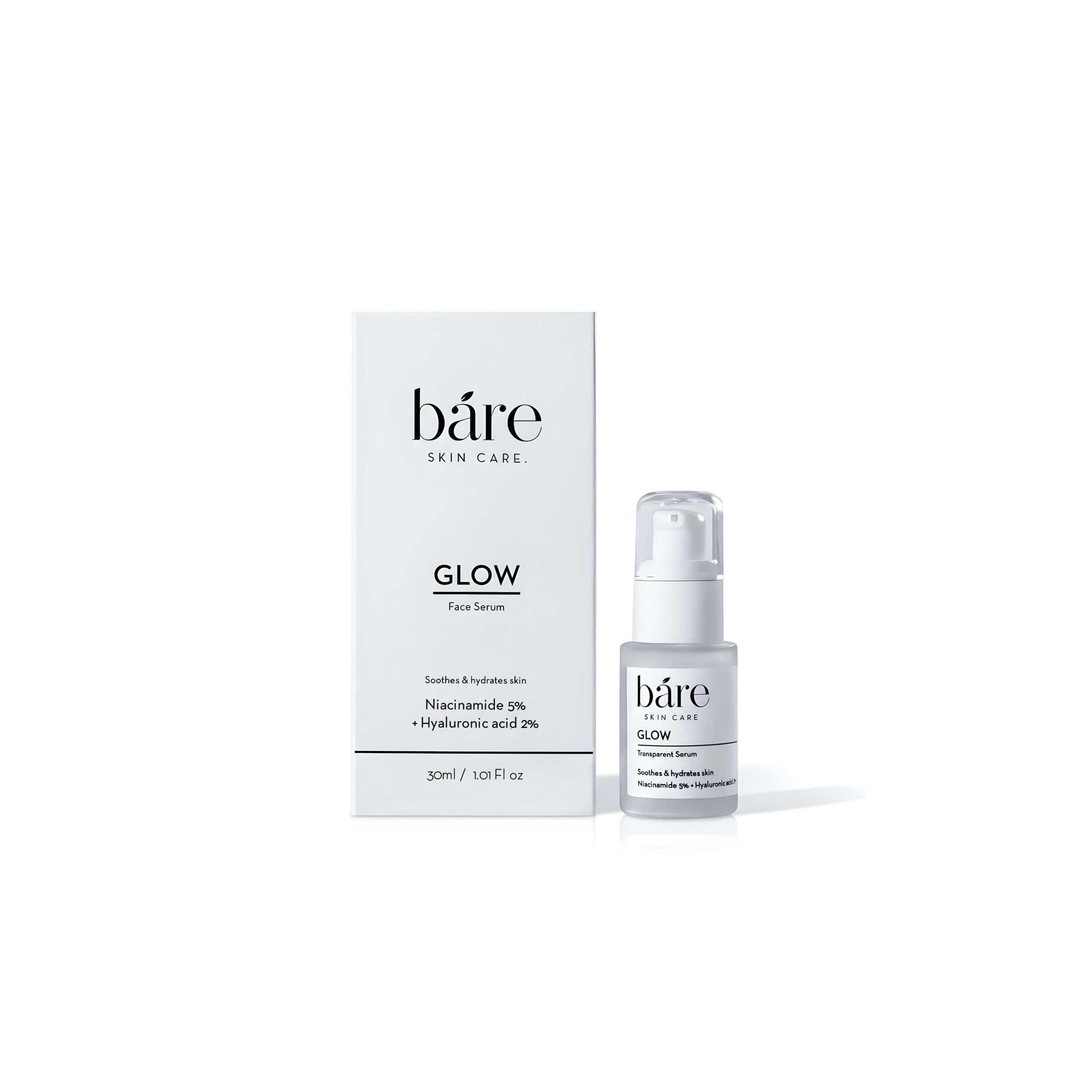 What does it do? Pairing niacinamide and hyaluronic acid together support your skin's hydration from both angles. Also, niacinamide helps boost collagen creation while hyaluronic acid improves flexibility, so joining the two can help improve the presence of wrinkles and fine lines. Ideal For: Dry/Normal, Sensitive & Acne Prone Concerns: Acne Marks, Irritated & Damaged Skin Suitable for: 16+ years of age Key benefits Boosts Hydration – Helps soothe the skin and reduces inflammation. Plumps & Smooths – Strengthens the skin barrier and protects against sun and pollution damage. Balances Sebum – Regulates oil production and minimizes pores. How to Incorporate GLOW Serum into Your Routine Here’s a simple routine you can follow: Cleanser: Start with a gentle cleanser to remove any impurities from your skin and leave your skin feeling wonderfully clean. GLOW Serum: Apply your GLOW serum to slightly damp skin. It will work to repair your skin, reduce redness, and enhance overall texture. Moisturizer: Seal everything in with a hydrating moisturizer to lock in the benefits of both serums. Sunscreen (AM routine): In the morning, always finish your routine with sunscreen to protect your skin from UV damage.